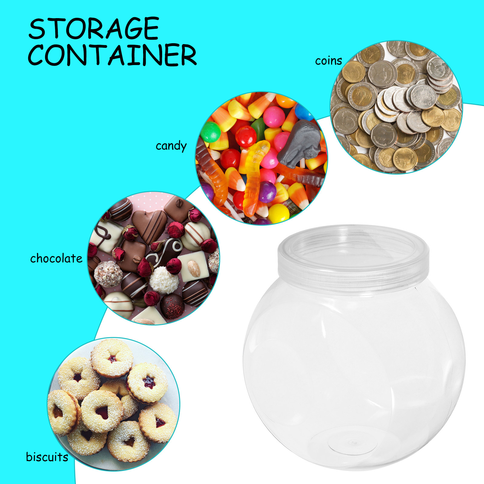 3Pcs Clear Sweet Jar 1500Ml Ro - Food Storage Jars With Lids ulasan dan harga