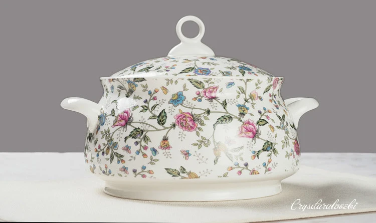 9 Inch, Bone China Tureen for  - Food Storage Plant ulasan dan harga