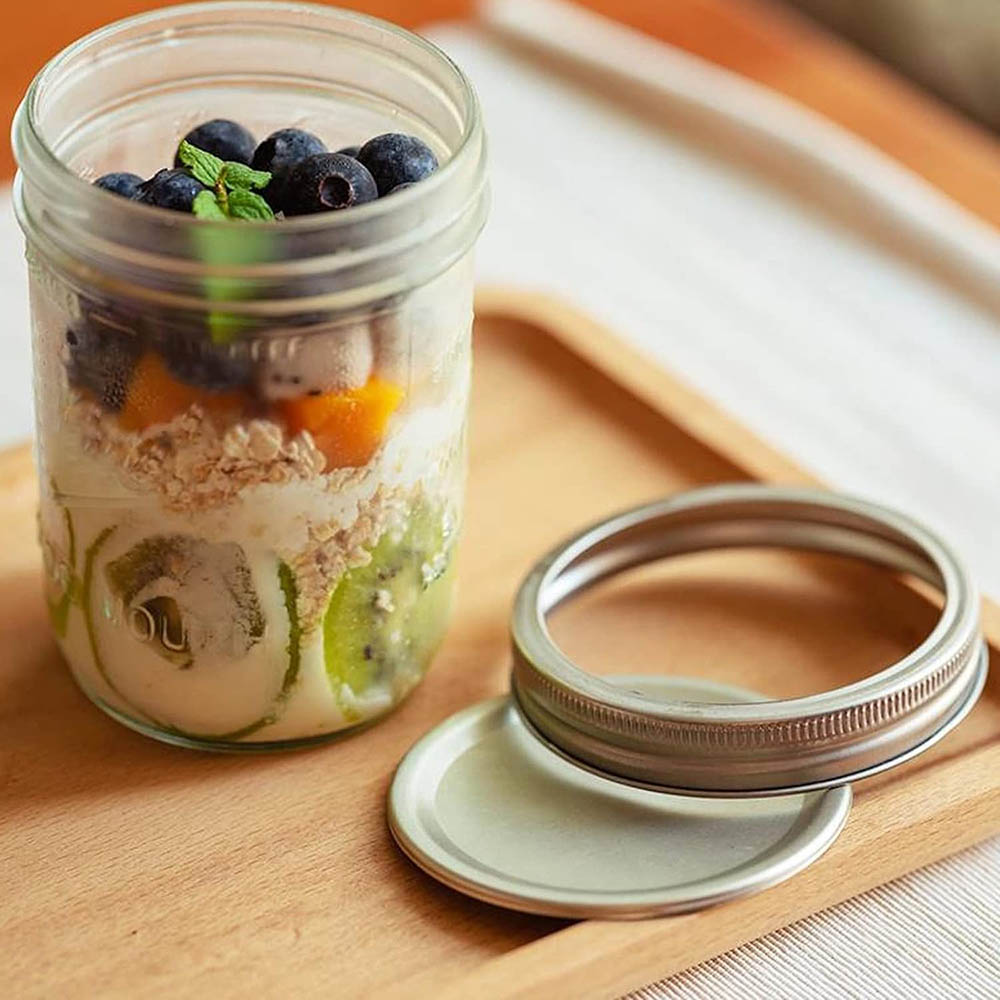 16oz Wide Mouth Mason Jars wit - Food Storage Lid ulasan dan harga