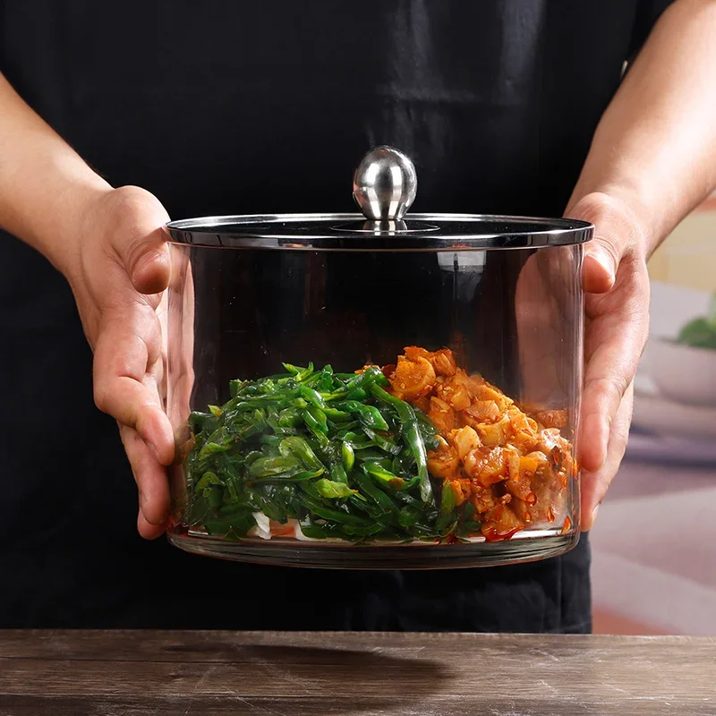 Thick Glass Pickle Jar with Li - Food Storage For Long Term ulasan dan harga