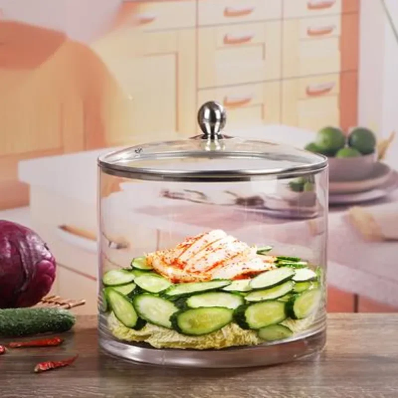 Thick Glass Pickle Jar with Li - Food Storage For Long Term ulasan dan harga