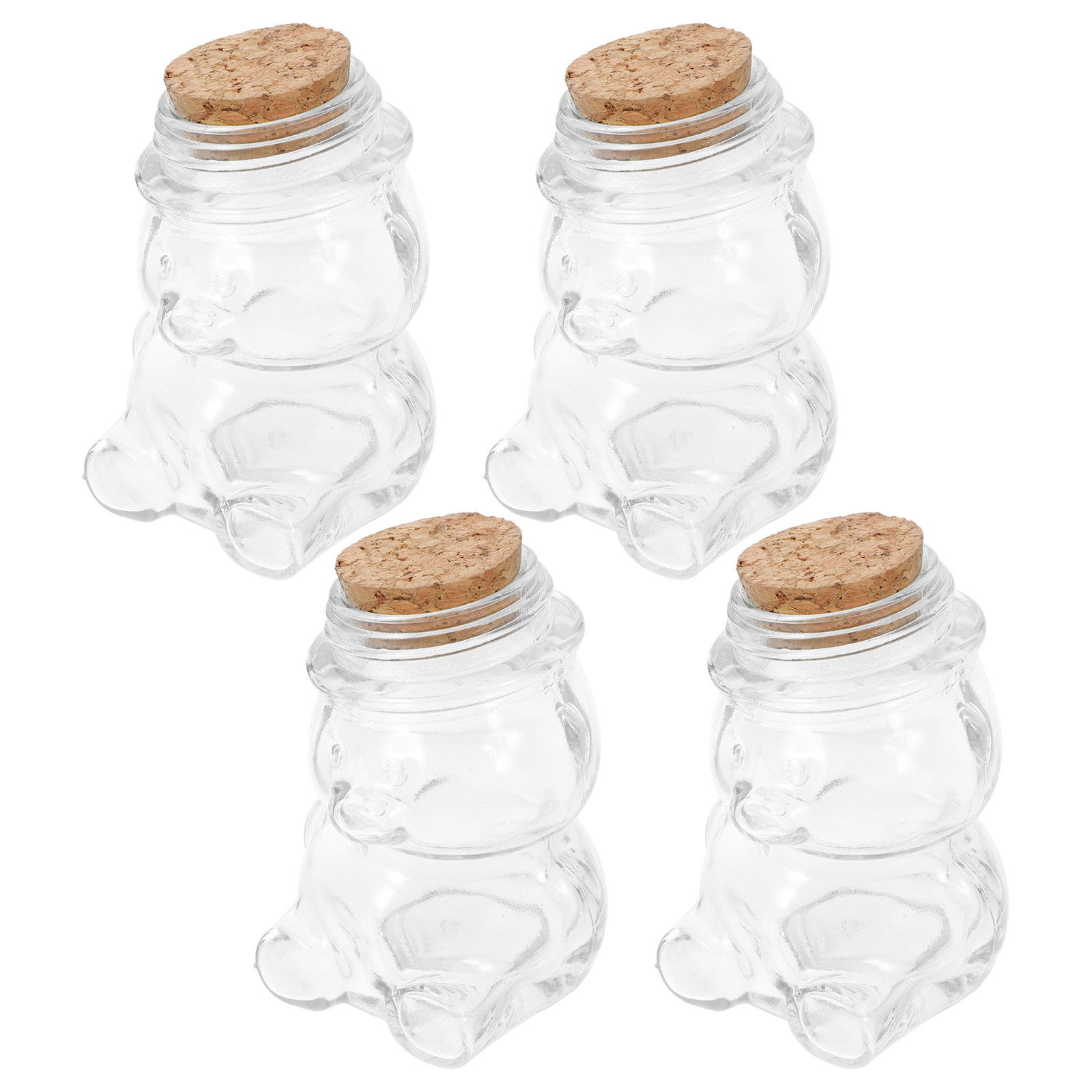 4Pcs Glass Candy Jar Set Trans - Set Food Storage ulasan dan harga