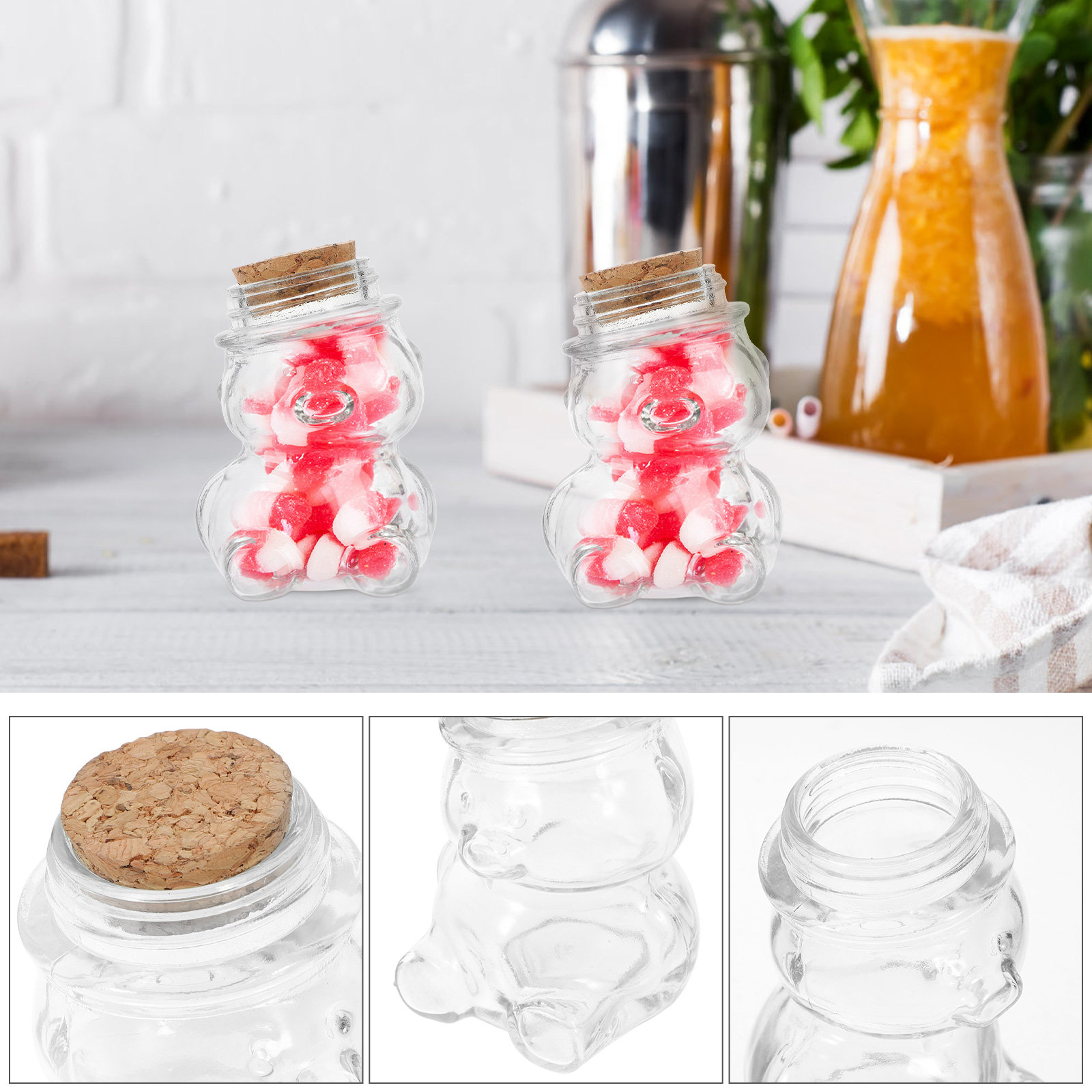 4Pcs Glass Candy Jar Set Trans - Set Food Storage ulasan dan harga
