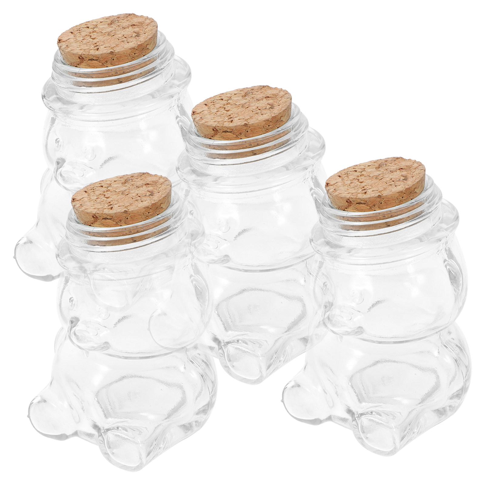 4Pcs Glass Candy Jar Set Trans - Set Food Storage ulasan dan harga