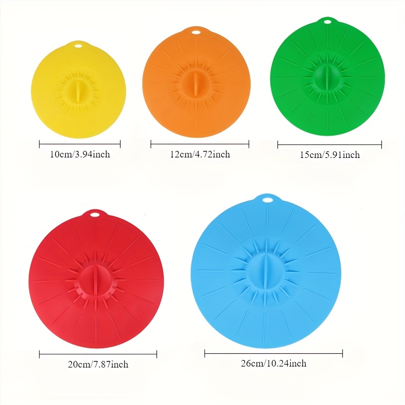 5-Piece Silicone Lids, Heat-Re - Food Storage Silicone ulasan dan harga