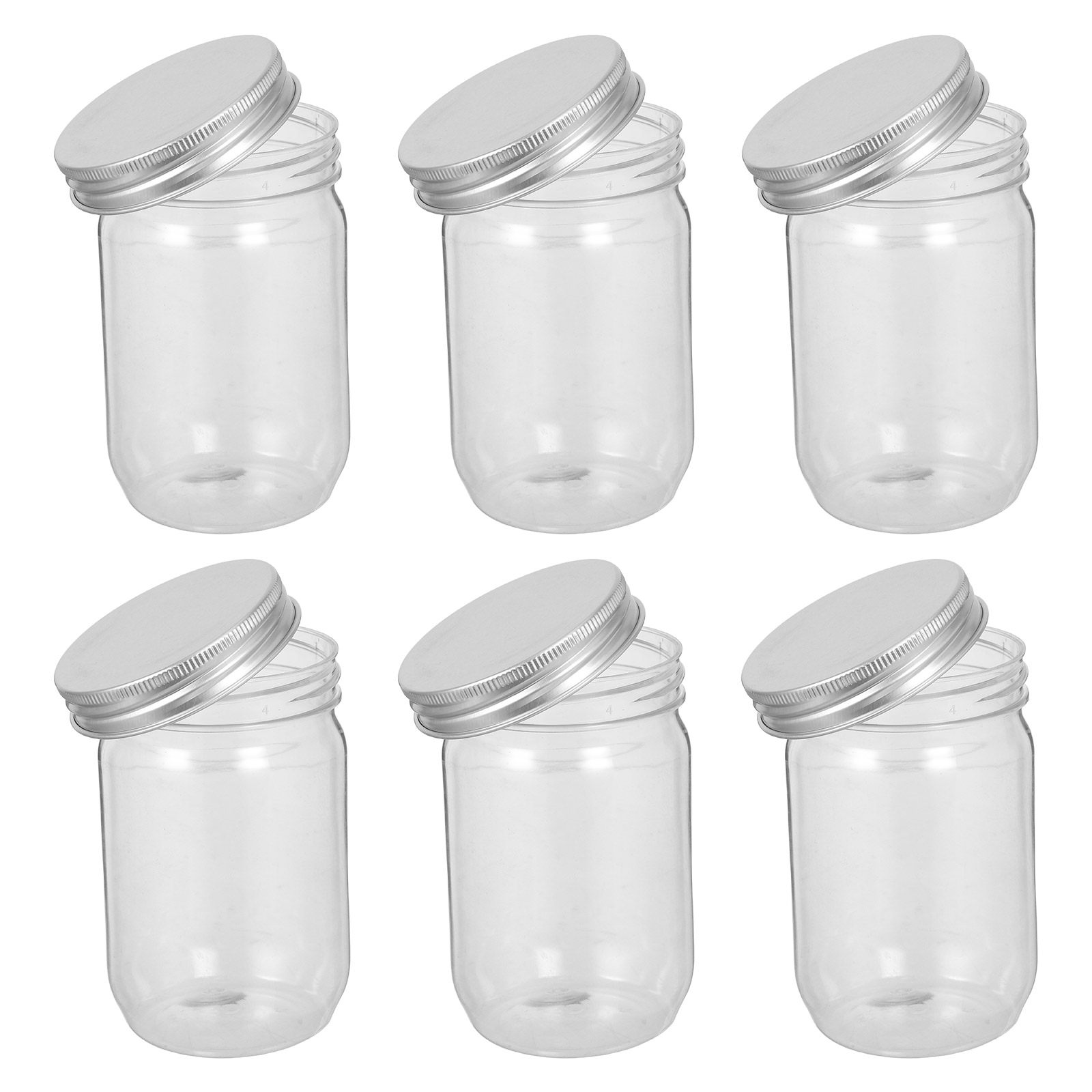 6Pcs Clear Plastic Mason Jars  - Food Storage Plastic ulasan dan harga