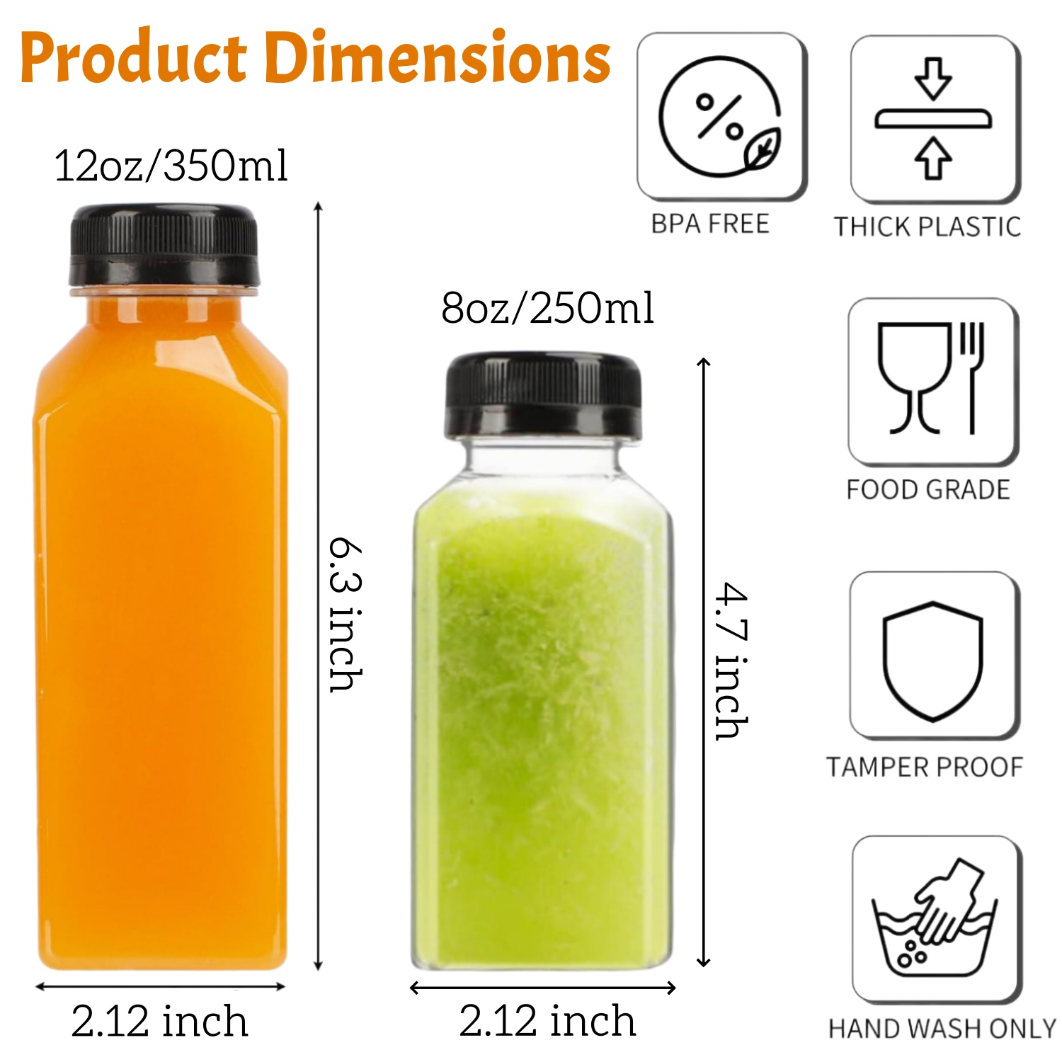 20-80pcs Plastic Juice Bottles - Food Storage Jar Labels ulasan dan harga