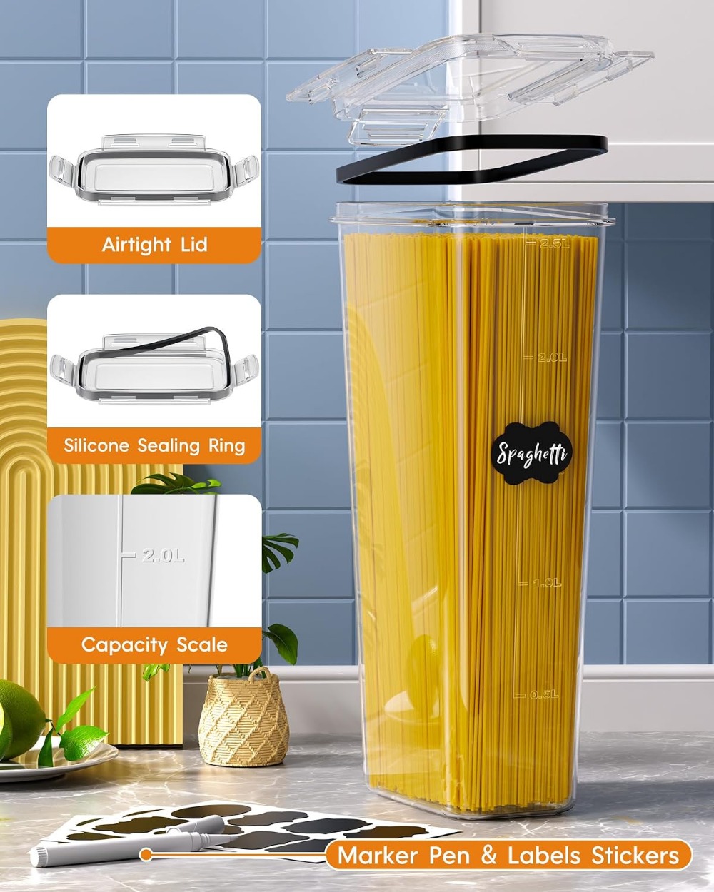 24 PCS Airtight Food Storage C - Food Storage Plastic ulasan dan harga