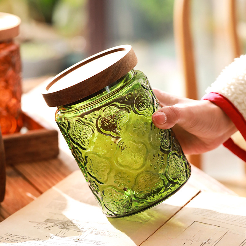 Vintage Glass Kitchen Storage  - Food Storage Jars With Lids ulasan dan harga