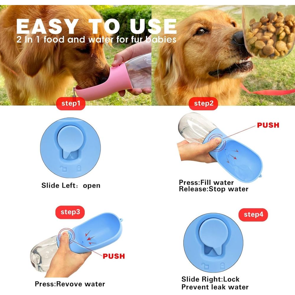 Dog Water Bottle with Food Con - Food Storage Essentials ulasan dan harga
